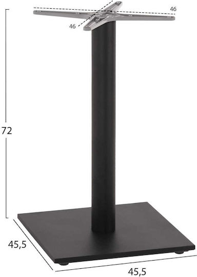 Bază de Masă din Aluminiu Gri 46x46x72cm