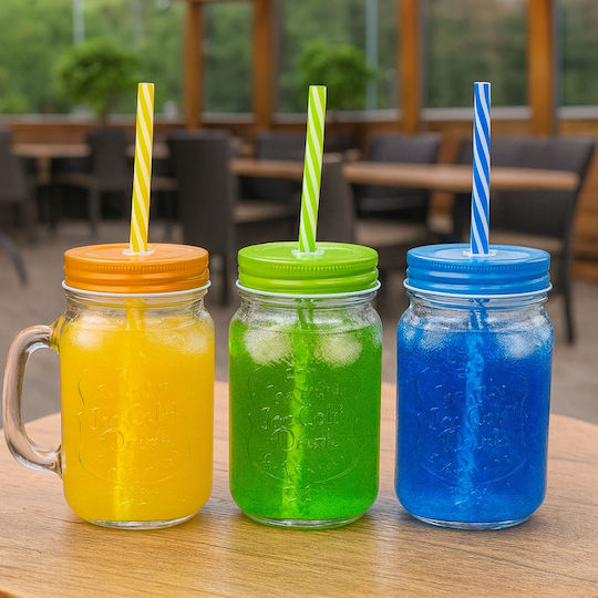 SGTT Set Brillen aus Glas mit Strohhalm 480ml 12 Stück