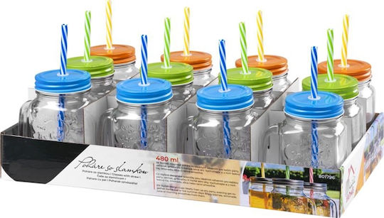 SGTT Set Brillen aus Glas mit Strohhalm 480ml 12 Stück