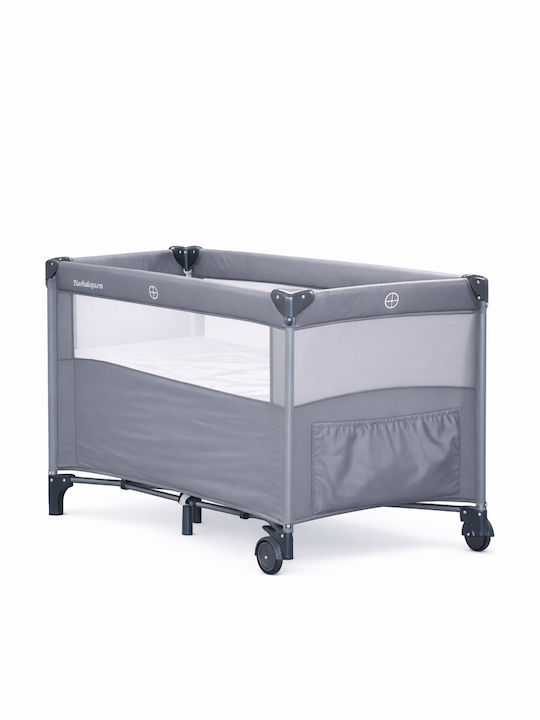 Loc de Joacă cu Două Nivele cu Saltea Gri 210x210cm
