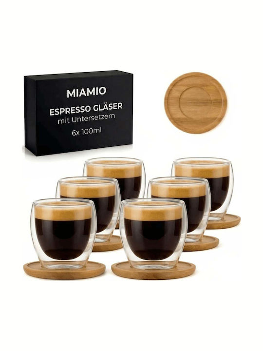 Miamio Set Espresso Gläser Transparente 100ml 6 Stück