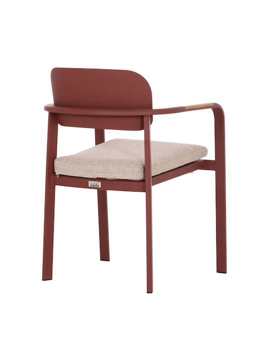 Elara Wooden Dining Armchair Terracotta 56x62x78cm