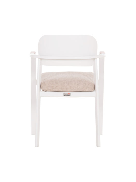 Elara Wooden Dining Armchair Beige 56x62x78cm