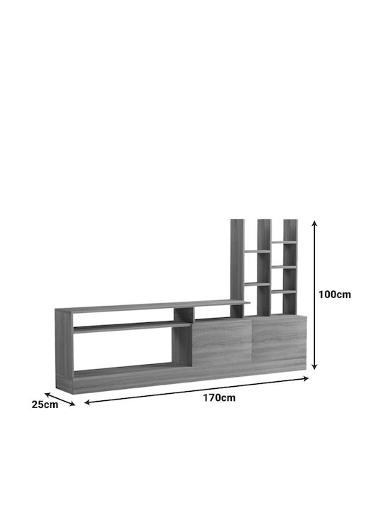 Living Room TV Unit Seruno Sonoma L170xW25xH100cm