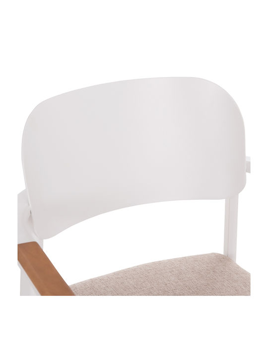 Elara Wooden Dining Armchair Beige 56x62x78cm