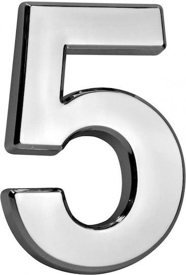 Number 5 Silver Abs House Apartment Number 70x100 Mm