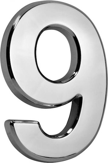 Number 9 Silver Abs House Apartment Number 70x100 Mm