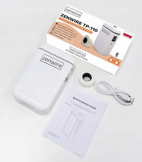 Zenwire Portable Label Printer Bluetooth 203 dpi