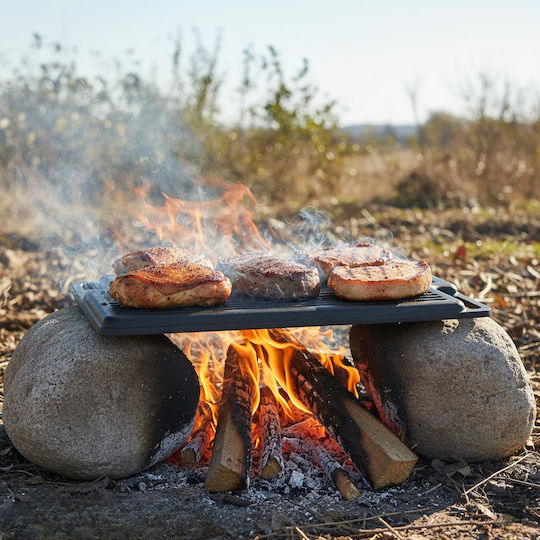 SGTT Backblech mit Gusseisen Grillfläche 46cm x 26cm x 1,9cm