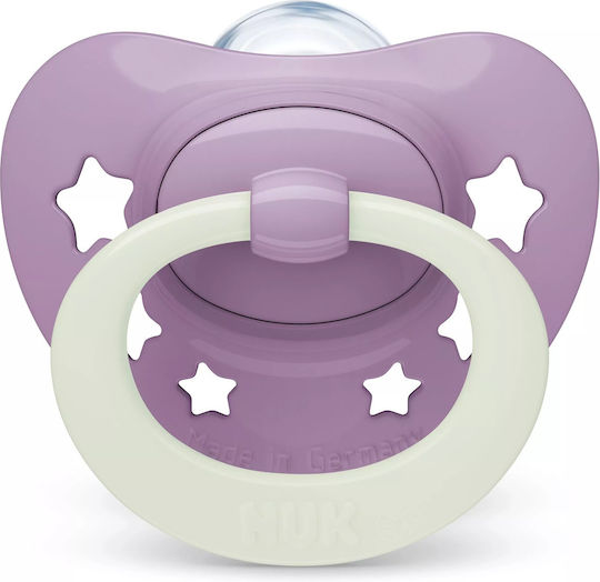 Nuk First Choice Classic Orthodontic Silicone Night Pacifiers with Case Pink for 0-6 Months 2 Pieces