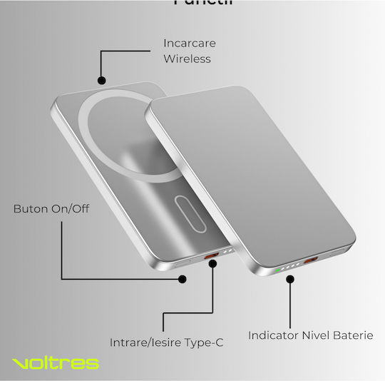 Voltres Baterie Externă MagSafe 5000mAh 20W cu Port USB-C