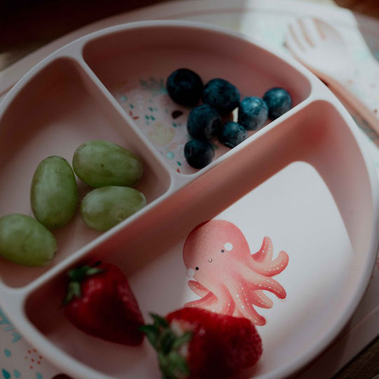 Sassi Junior Children's Food Plate Made of Orange Silicone