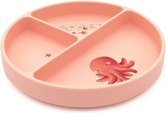Sassi Junior Children's Food Plate Made of Orange Silicone