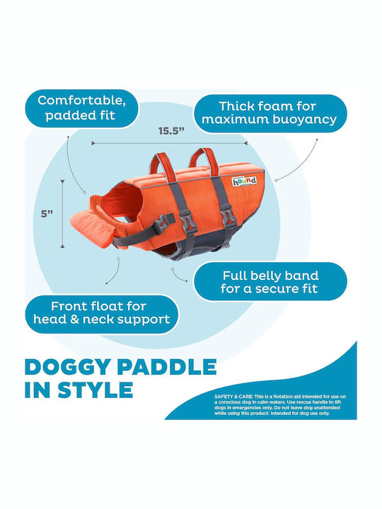 Vesta De Salvare Pentru Câini M Outward Hound Granby Splash Greutate Minimă 13,61 Kg Portocalie Accente Reflectorizante Bretele Reglabile Bandă Abdominală Mâner De Salvare