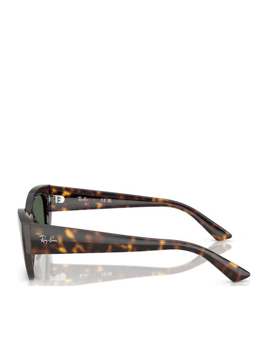 Ray Ban Zena Унисекс Слънчеви Очила с Кафява Пластмасова Рамка и Зелени Стъкла RB4430 135971