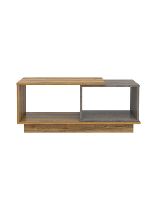 Zentrales Kaffeetisch Aus Holz Natürliche & Grau Marmor M100xL45xH42cm