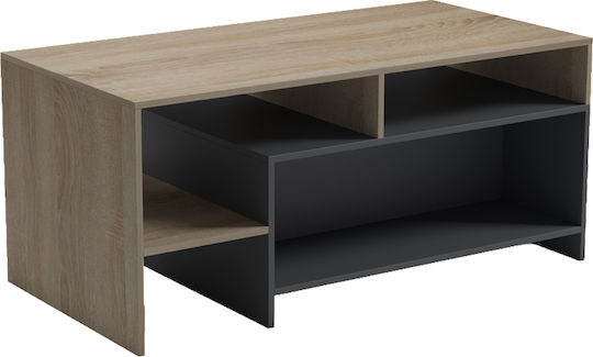 Măsuță Laterală Rectangulară Consa din Lemn Antracit L120xL60xÎ52.8cm