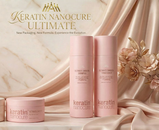 Keratin Nanocure Smooth Conditioner Όγκου για Ξηρά Μαλλιά 500ml