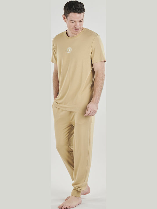 Ralph Lauren Χειμερινή Ανδρική Πιτζάμα Μπεζ