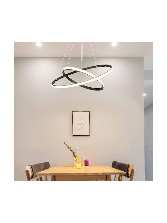 Powertech Κρεμαστό Φωτιστικό Μαύρο LED με Φυσικό Λευκό Φως 60x60x120εκ.