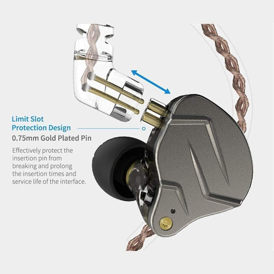 KZ In Ear Headphones Zsn Pro Blue