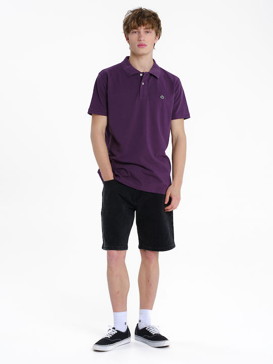 Short Sleeve Polo T-shirt Purple
