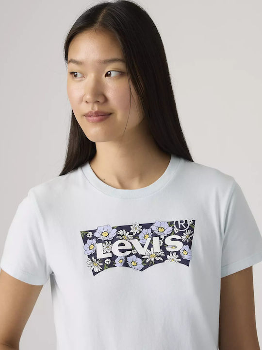 Women's Cotton Short Sleeve Blue Blouse