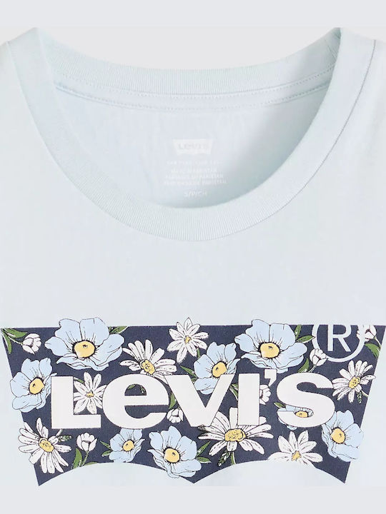 Women's Cotton Short Sleeve Blue Blouse