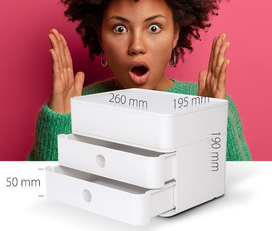 Han Allison Cutie Cu Sertare 2 Sertare Cu Compartimentare Cutie Pentru Accesorii Inclusiv Management Cabluri Suprapozabilă Pentru Birou Picioare Din Cauciuc Compatibile Cu Mobilier 1100-80 Luciu Intens Verde Lime