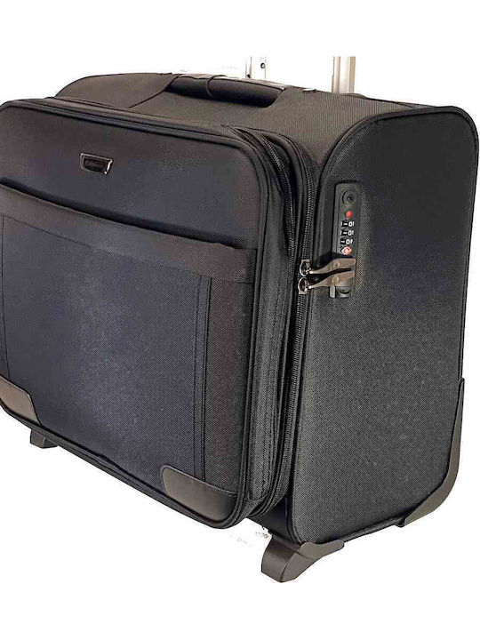 Diplomat Small The Atlanta Collection Cabin Fabric Black Suitcase With 2 Wheels Height 42cm