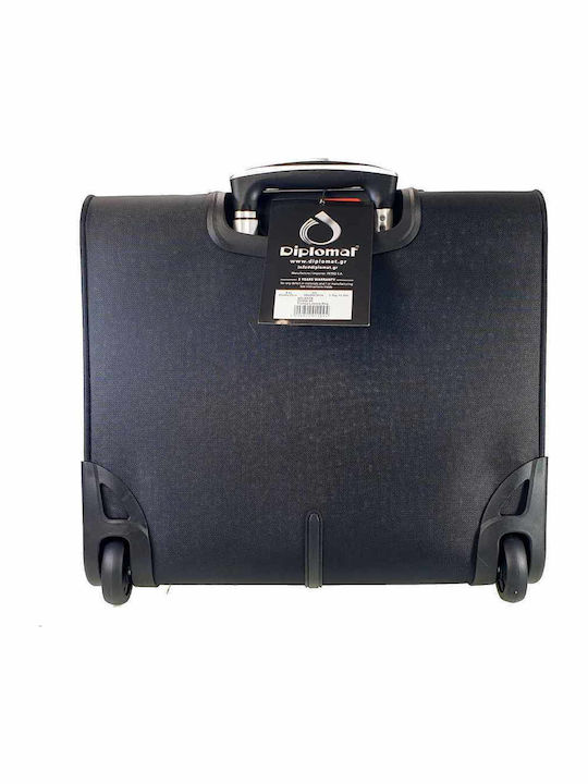 Diplomat Small The Atlanta Collection Cabin Fabric Black Suitcase With 2 Wheels Height 42cm
