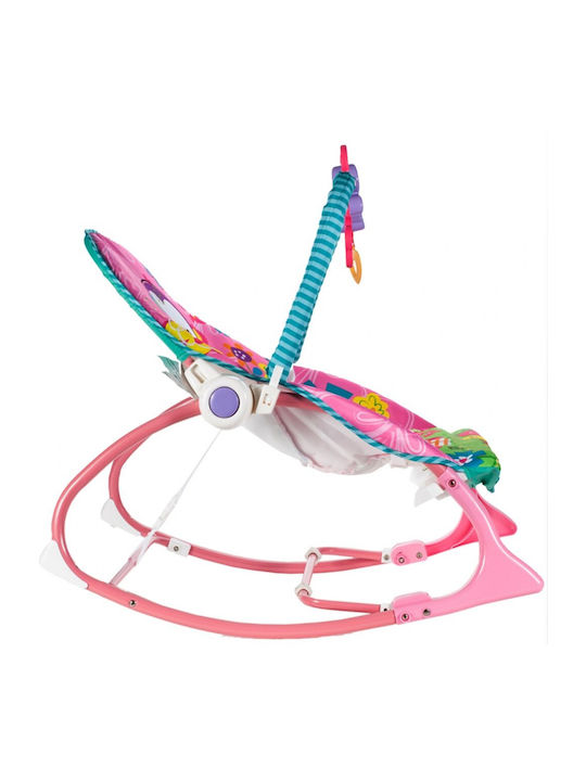 MalPlay Balansoar Electric pentru Bebeluși cu Vibrație Roz pentru Copii până la 18kg
