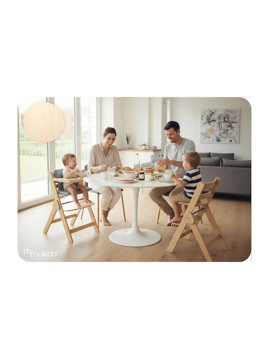Nukido Highchair with Wooden Frame & Wooden Seat