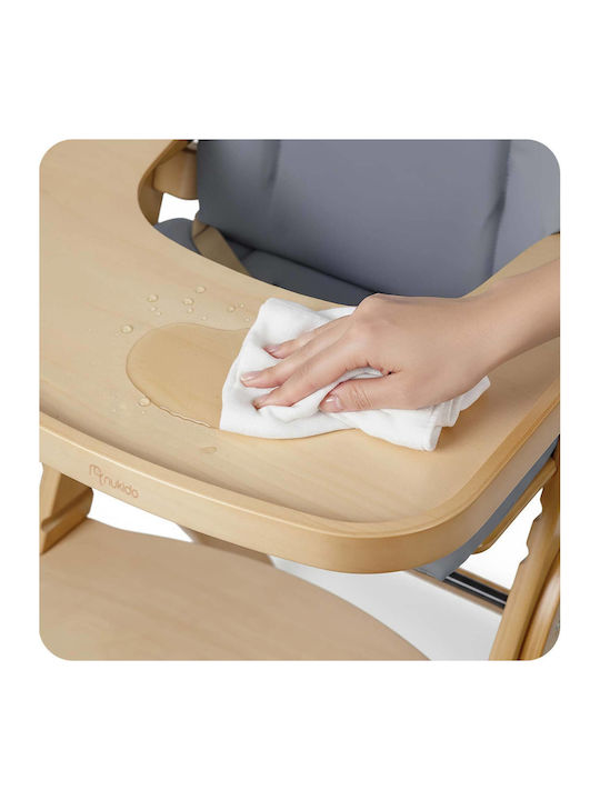 Nukido Highchair with Wooden Frame & Wooden Seat