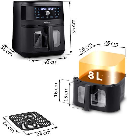 Berdsen Heißluftfritteuse 8lt Schwarz BD-661