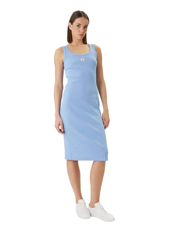 calvin klein powder blue dress Parina Powder Blue Strappy Volume-Hem Midi Dress  Club L London
