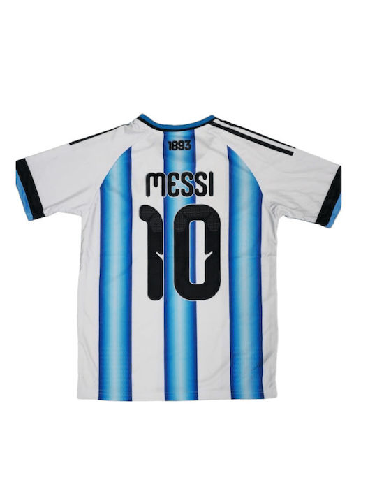 Ποδοσφαιρική Εμφάνιση Messi Εθνική Αργεντινής 2026 Ριγέ Balón De Oro Λευκό Γαλάζιο Unisex Ab101