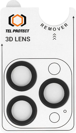 Tel Protect Camera Protection Tempered Glass Black for the iPhone 16 Pro, iPhone 16 Pro Max
