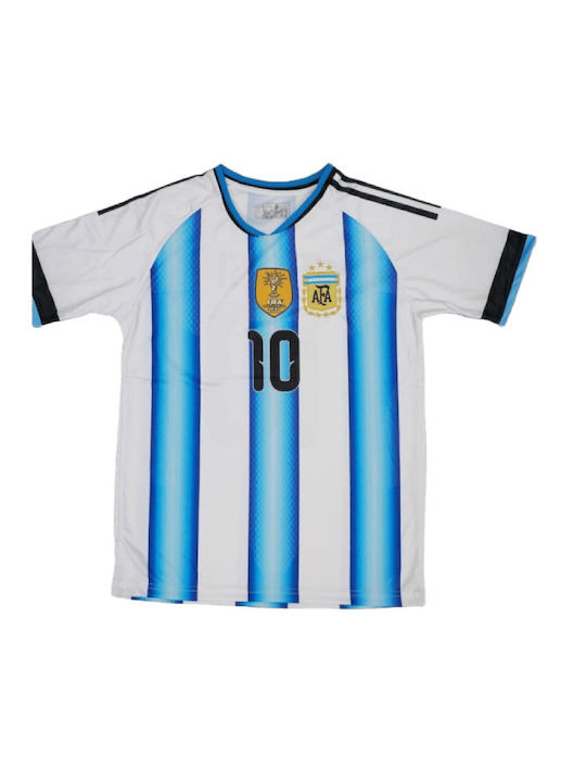 Echipament Fotbal Messi Naționala Argentinei 2026 Dungi Balón De Oro Alb Albastru Deschis Unisex Ab101
