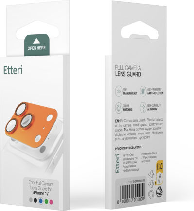 Etteri Full Camera Lens Guard Iphone 17 Black