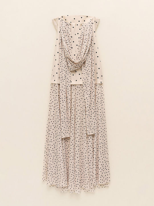 Summer Maxi Evening Strapless Ecru Dress