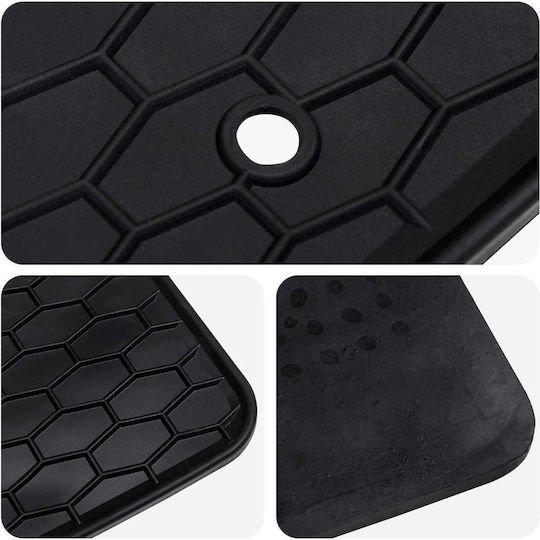 vidaXL Set of Front and Rear Mats 3pcs for Ford Tourneo Custom / Transit Custom / Transit 2013-2023 Black