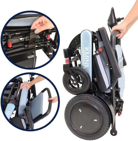 KMINA Ηλεκτροκίνητο Αναπηρικό Αμαξίδιο 63cm K10074 Γκρι