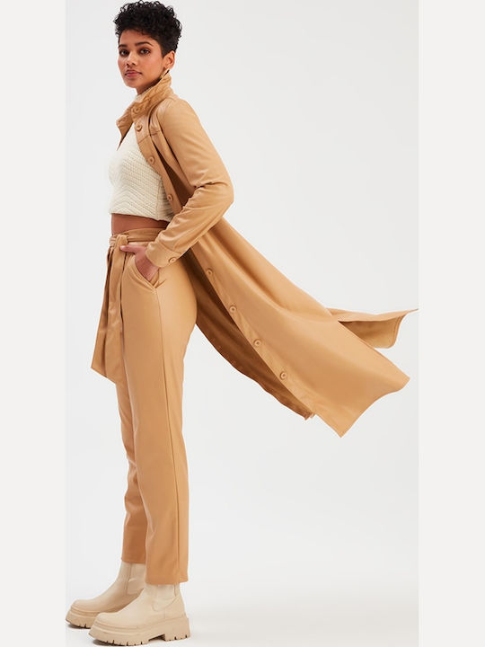 Damen Lederhose Beige