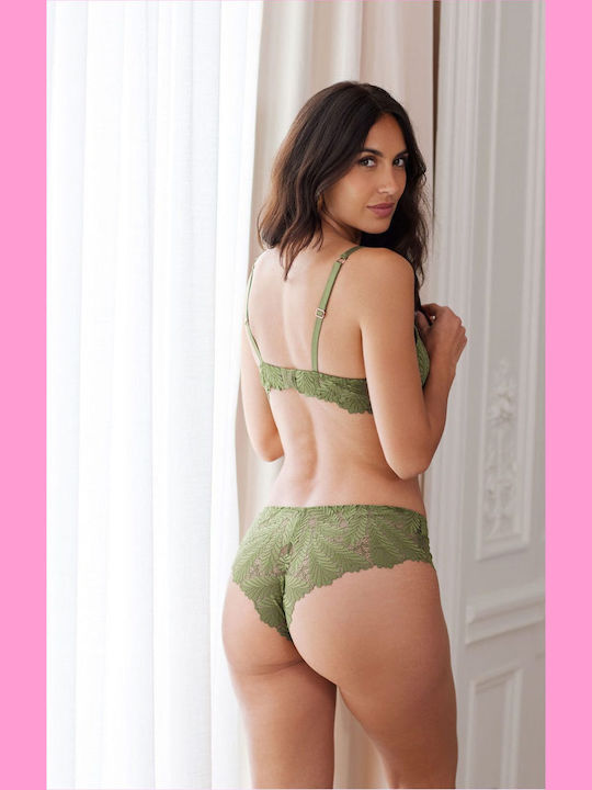 Green Bra With Light Padding And Underwire