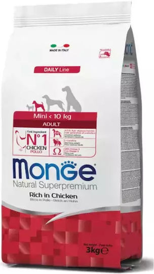 Monge Daily Line Mini 3kg Hrană Uscată pentru Câini Adulţi de Rase Mici cu Pui