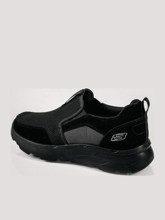 Stoff Herren Slip-Ons Schwarz
