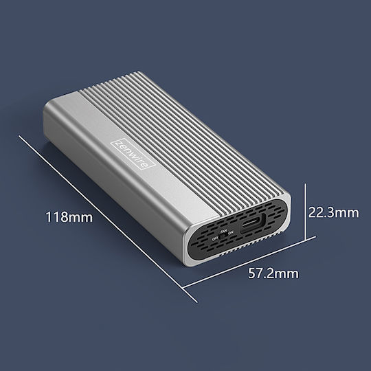 Zenwire Case for M.2 SATA III NVME Hard Drive with Thunderbolt Type-C Connection
