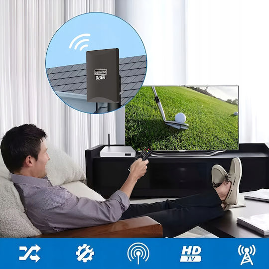 Zenwire Innenbereich / Draußen TV-Antenne (Benötigt Strom) Schwarze