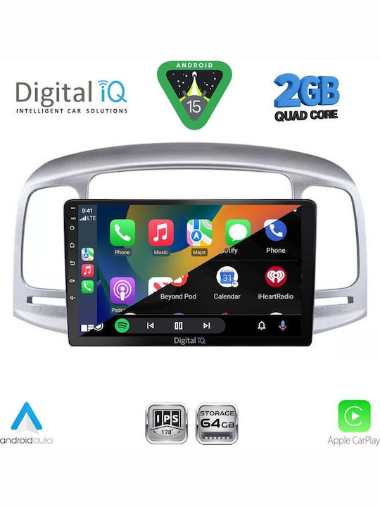 Digital IQ Car Audio System for Hyundai Accent 2005-2012 (Bluetooth/USB/WiFi/GPS/Apple-Carplay/Android-Auto) with Touch Screen 9"